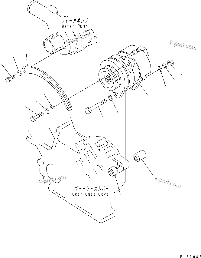 Komatsu parts book diagram for S6D105-1EE S/N 76583-UP: 