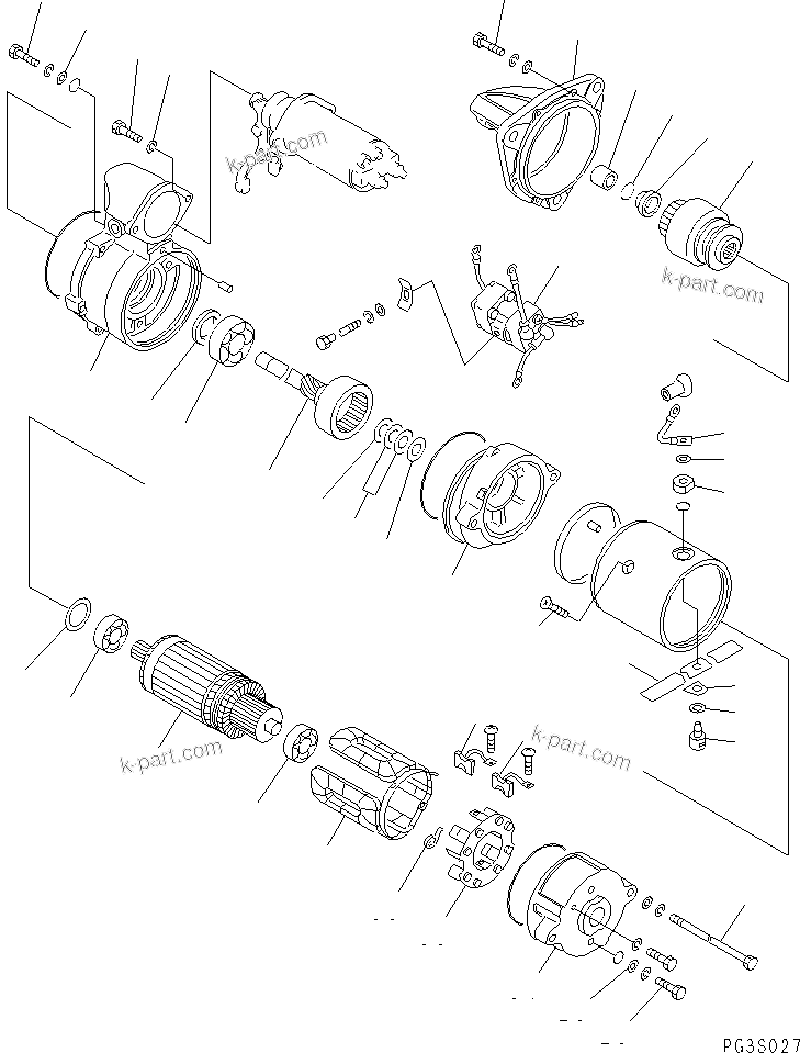 Komatsu parts book diagram for S6D105-1EE S/N 76583-UP: 