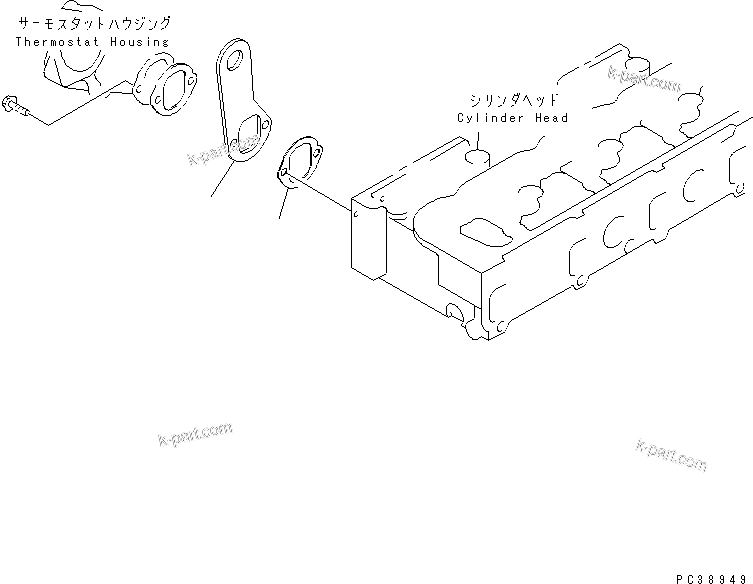 Komatsu parts book diagram for S6D108-1G-6 S/N 10001-UP: FRONT HANGER(#15614-)