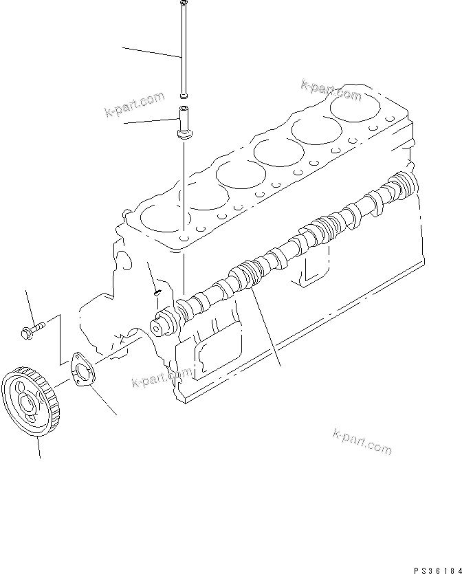 Komatsu parts book diagram for S6D108-1G-6 S/N 10001-UP: CAMSHAFT AND TAPPET