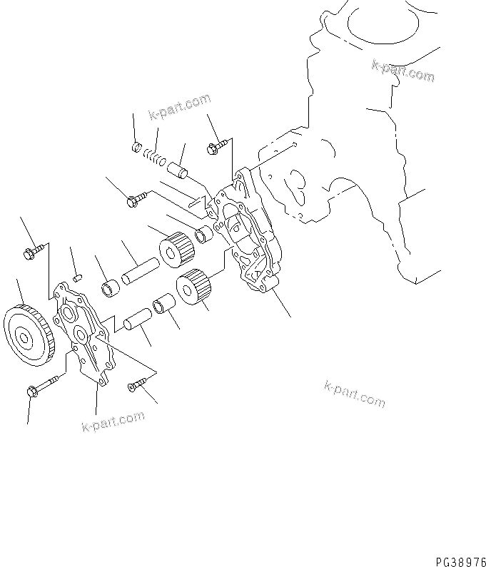 Komatsu parts book diagram for S6D108-1G-6 S/N 10001-UP: OIL PUMP