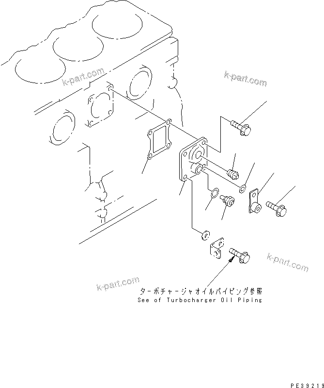 Komatsu parts book diagram for S6D108-1G-6 S/N 10001-UP: CYLINDER BLOCK PLATE (WITHOUT BLOCK HEATER)(#15614-)