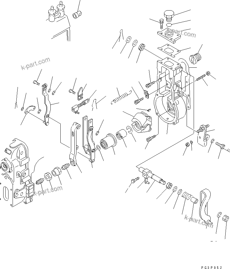 Komatsu parts book diagram for S6D108-1G-6 S/N 10001-UP: FUEL INJECTION PUMP (GOVERNOR) (1/2) (INNER PARTS)(#15614-)