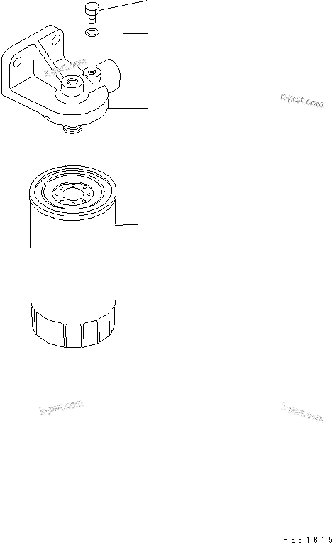 Komatsu parts book diagram for S6D108-1G-6 S/N 10001-UP: PRE-FUEL FILTER(#10001-14011)
