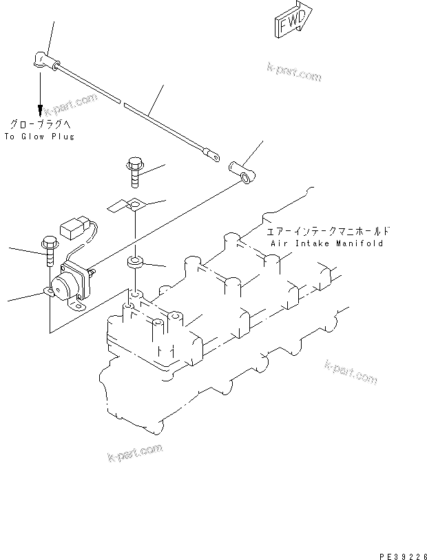 Komatsu parts book diagram for S6D108-1G-6 S/N 10001-UP: GROW RELAY(#15614-)