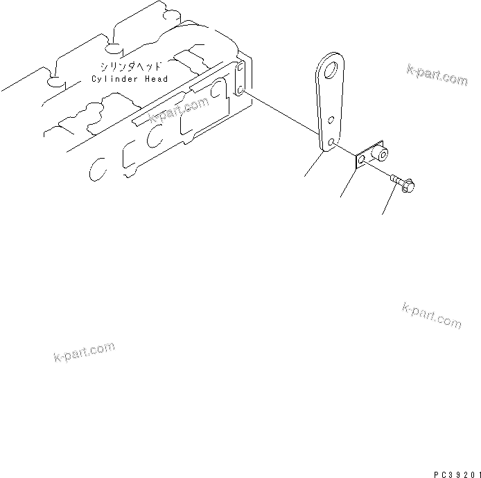 Komatsu parts book diagram for S6D108E-2A-N6 S/N 19030-UP: REAR HANGER(#21560-)