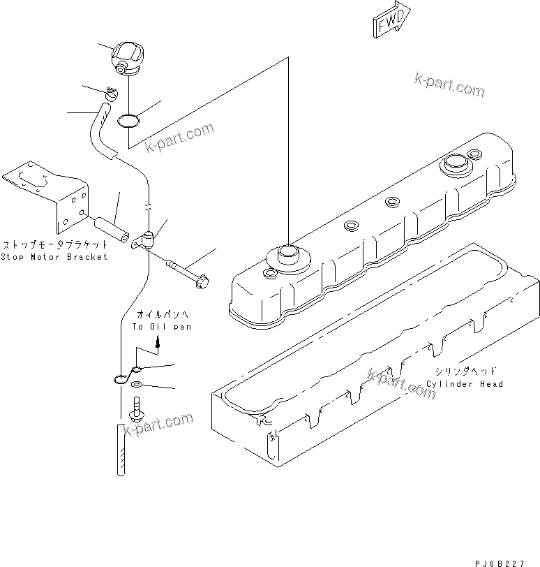 Komatsu parts book diagram for S6D108E-2A-N6 S/N 19030-UP: HEAD COVER MOUNTING(#29476-)