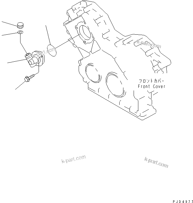 Komatsu parts book diagram for S6D108E-2A-N6 S/N 19030-UP: TACHO DRIVE (GEAR BOX M22X1.5)(#29476-)