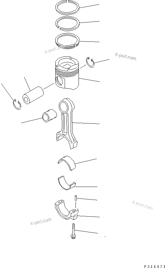 Komatsu parts book diagram for S6D108E-2A-N6 S/N 19030-UP: PISTON(#21560-)