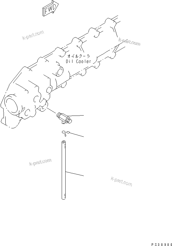 Komatsu parts book diagram for S6D108E-2A-N6 S/N 19030-UP: WATER DRAIN VALVE