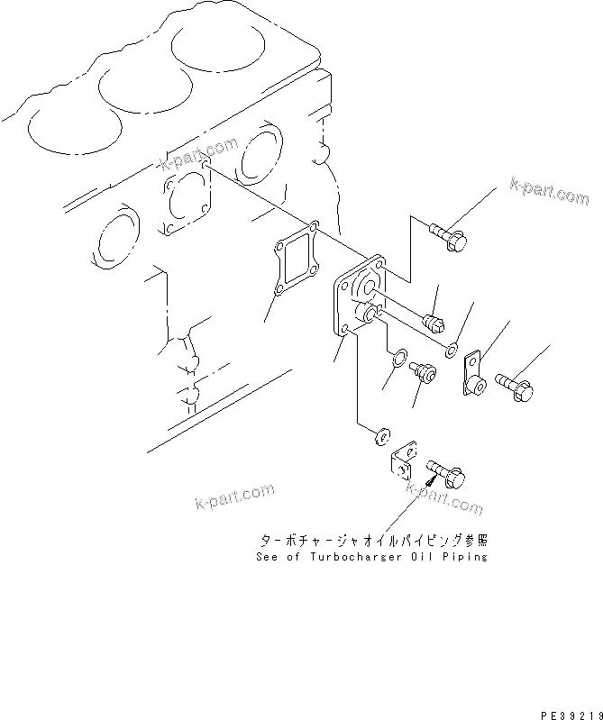 Komatsu parts book diagram for S6D108E-2A-N6 S/N 19030-UP: CYLINDER BLOCK PLATE (WITHOUT BLOCK HEATER)(#21560-)