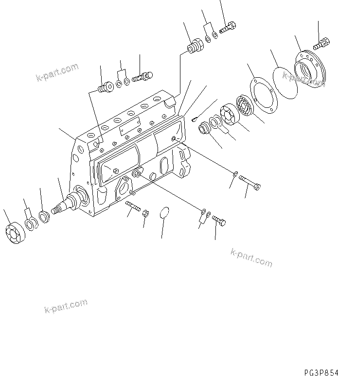 Komatsu parts book diagram for S6D108E-2A-N6 S/N 19030-UP: FUEL INJECTION PUMP (PUMP) (1/2) (INNER PARTS)(#21560-)