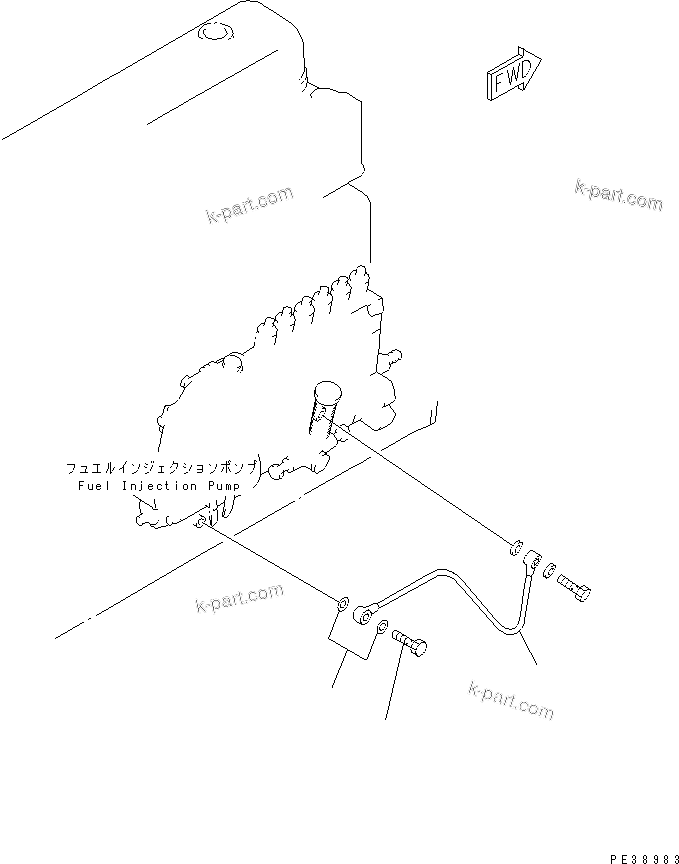 Komatsu parts book diagram for S6D108E-2A-N6 S/N 19030-UP: FUEL INJECTION PUMP LUBRICATOR(#21560-)