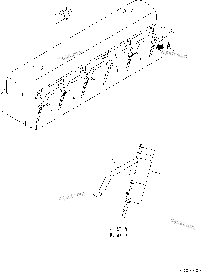 Komatsu parts book diagram for S6D108E-2A-N6 S/N 19030-UP: GLOW PLUG(#21560-)