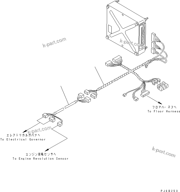 Komatsu parts book diagram for S6D108E-2A-N6 S/N 19030-UP: ENGINE WIRING PARTS (FOR ELECTRICAL GOVERNOR)(#32610-)