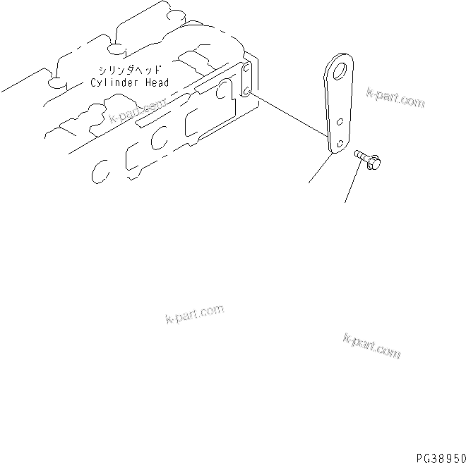 Komatsu parts book diagram for S6D108-1C-6 S/N 10001-UP: REAR HANGER
