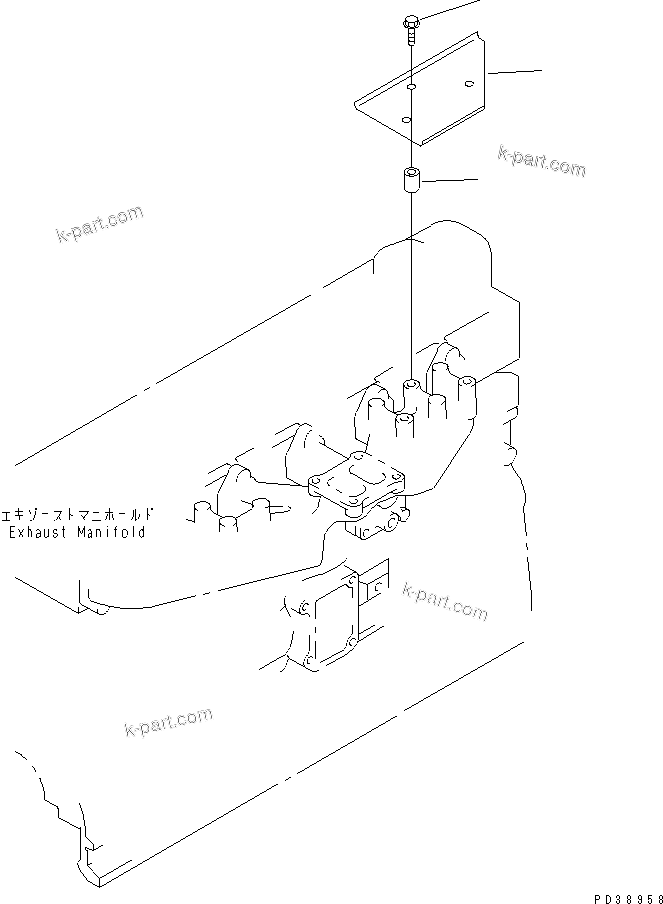 Komatsu parts book diagram for S6D108-1C-6 S/N 10001-UP: HEAT SHIELD(#13936-)