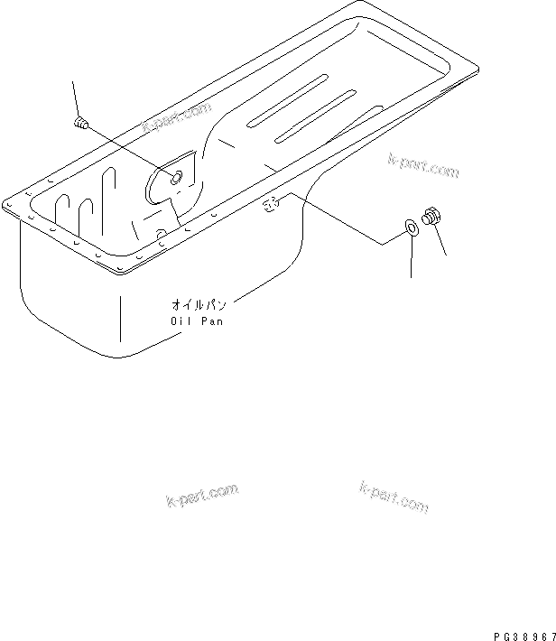 Komatsu parts book diagram for S6D108-1C-6 S/N 10001-UP: OIL PAN BLIND PULG
