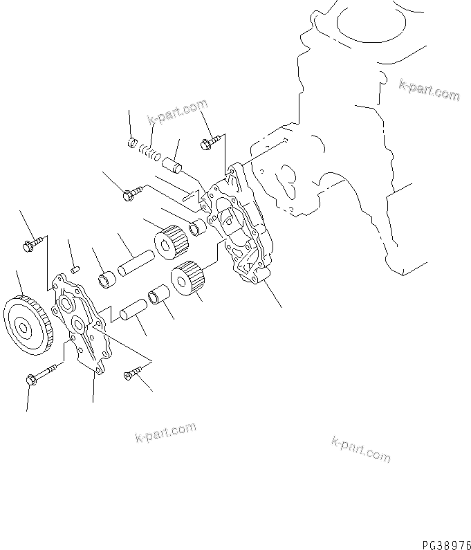 Komatsu parts book diagram for S6D108-1C-6 S/N 10001-UP: OIL PUMP