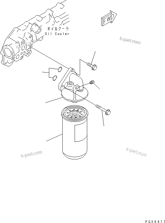 Komatsu parts book diagram for S6D108-1C-6 S/N 10001-UP: OIL FILTER