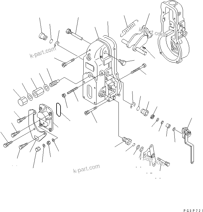 Komatsu parts book diagram for S6D108-1C-6 S/N 10001-UP: FUEL INJECTION PUMP (GOVERNOR) (2/2) (INNER PARTS)