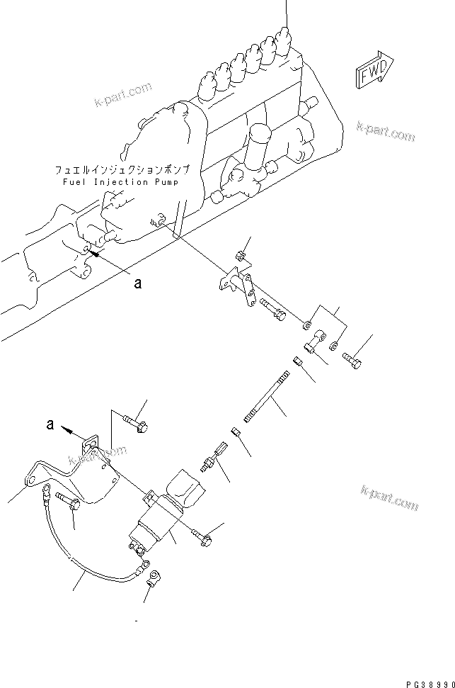 Komatsu parts book diagram for S6D108-1C-6 S/N 10001-UP: SOLENOIDE (A-CONTACT POINT TYPE)