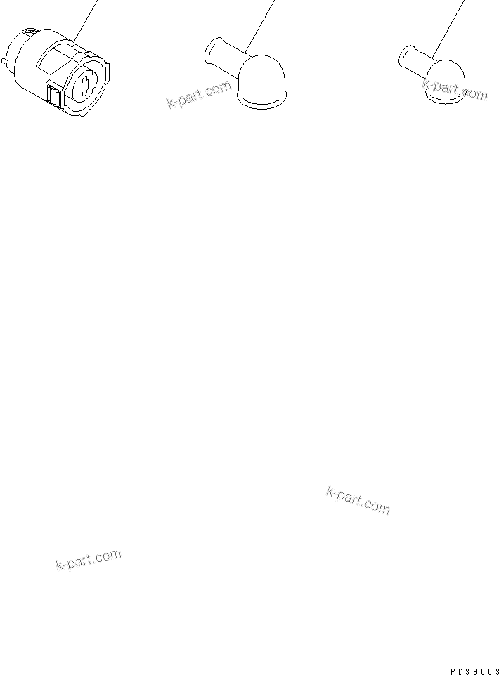 Komatsu parts book diagram for S6D108-1C-6 S/N 10001-UP: HARNESS CONNECTOR AND CAP