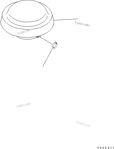 Komatsu parts book diagram for S6D125E-2H S/N 60863-UP: AIR CLEANER CAP(#61659-80454)