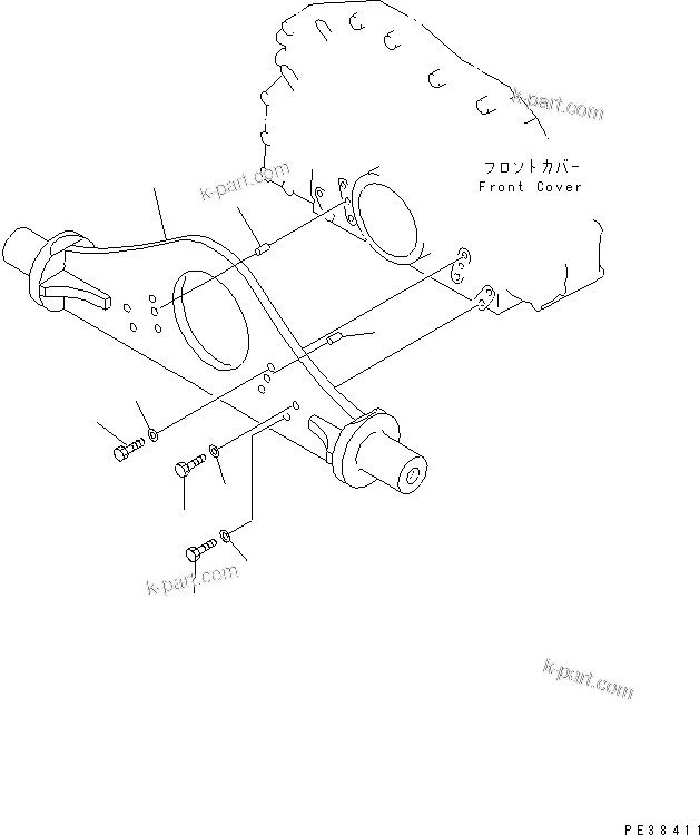 Komatsu parts book diagram for S6D125E-2H S/N 60863-UP: ENGINE MOUNTING (NOISE SUPPRESSION SPEC.)(#61582-)