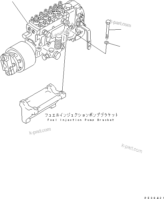 Komatsu parts book diagram for S6D125E-2H S/N 60863-UP: FUEL INJECTION PUMP MOUNTING(#61659-)