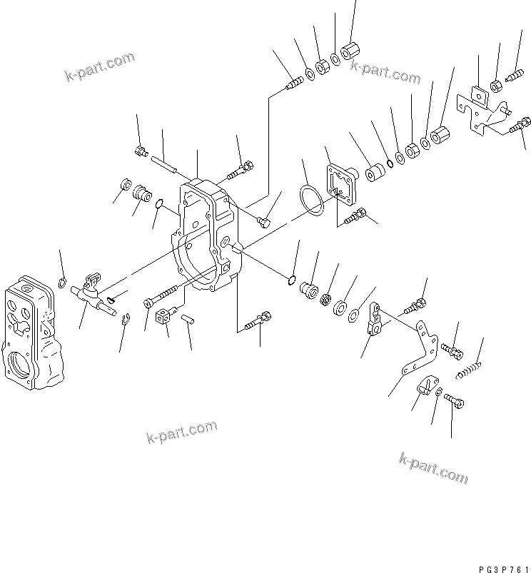 Komatsu parts book diagram for S6D125E-2H S/N 60863-UP: FUEL INJECTION PUMP (GOVERNOR) (2/2) (INNER PARTS)(#61659-)