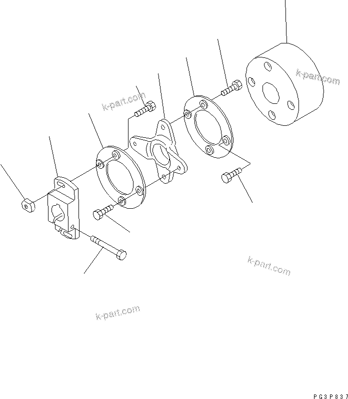 Komatsu parts book diagram for S6D125E-2H S/N 60863-UP: FUEL INJECTION PUMP (COUPLING) (INNER PARTS)(#61659-)