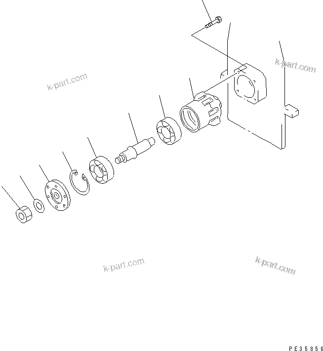 Komatsu parts book diagram for S6D125E-2H S/N 60863-UP: FAN DRIVE(#61582-)