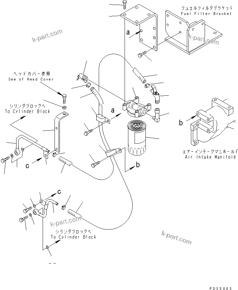 Komatsu parts book diagram for S6D125E-2H S/N 60863-UP: CORROSION RESISTER(#61582-)