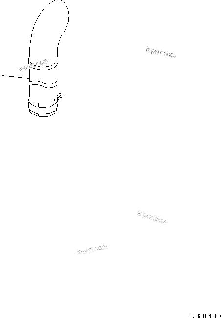Komatsu parts book diagram for S6D125E-2H S/N 60863-UP: EXHAUST PIPE (BLACK EXHAUST PIPE¤ 860MM)(#80455-)