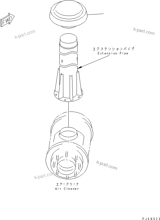 Komatsu parts book diagram for S6D125E-2C-6 S/N 60721-UP: AIR CLEANER CAP(#78278-)