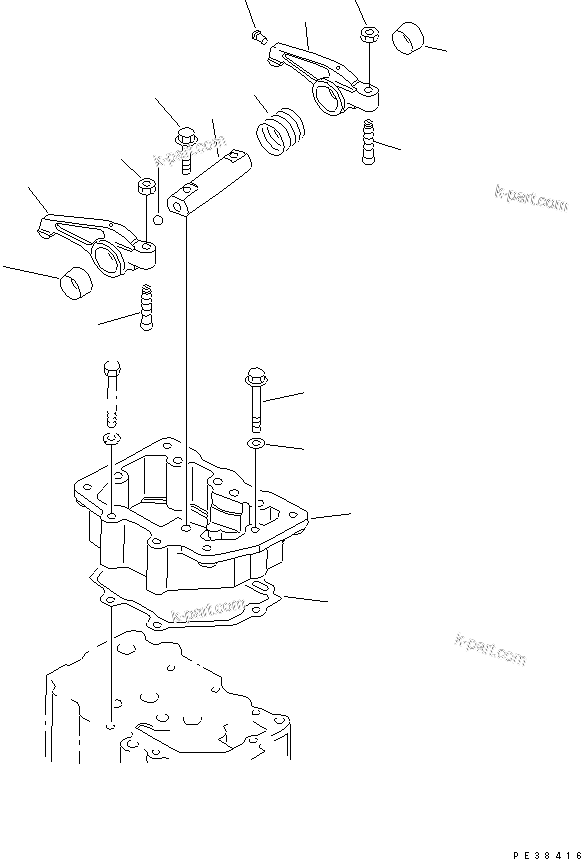 Komatsu parts book diagram for S6D125E-2C-6 S/N 60721-UP: ROCKER ARM(#75758-)