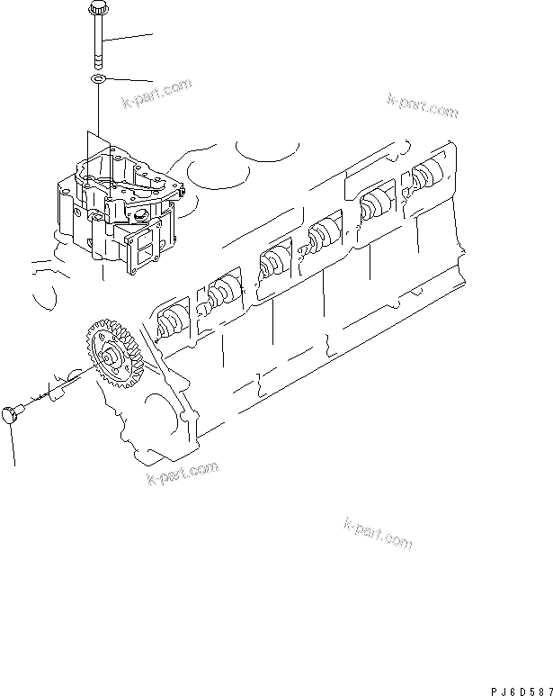 Komatsu parts book diagram for S6D125E-2C-6 S/N 60721-UP: TACHOMETER DRIVE(#75758-)