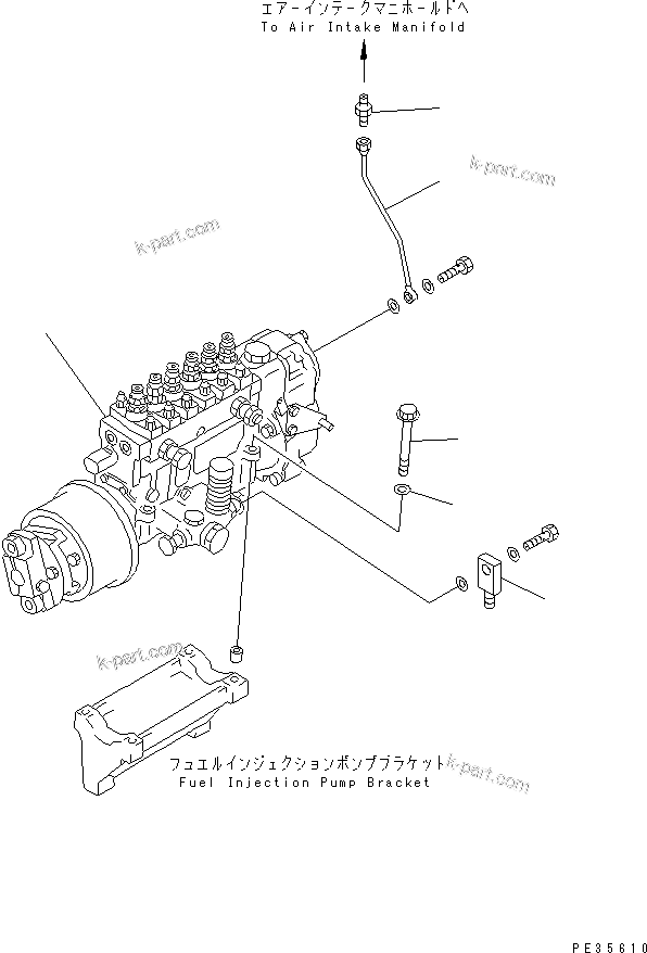 Komatsu parts book diagram for S6D125E-2C-6 S/N 60721-UP: FUEL INJECTION PUMP MOUNTING(#60863-66443)