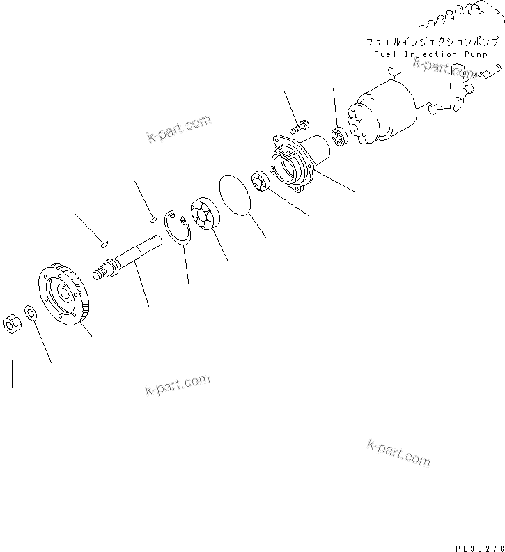 Komatsu parts book diagram for S6D125E-2C-6 S/N 60721-UP: FUEL INJECTION PUMP DRIVE(#60863-)