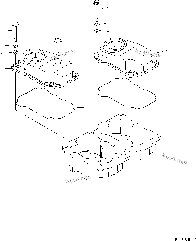 Komatsu parts book diagram for S6D125E-2J-6 S/N 60721-UP: HEAD COVER(#80915-)