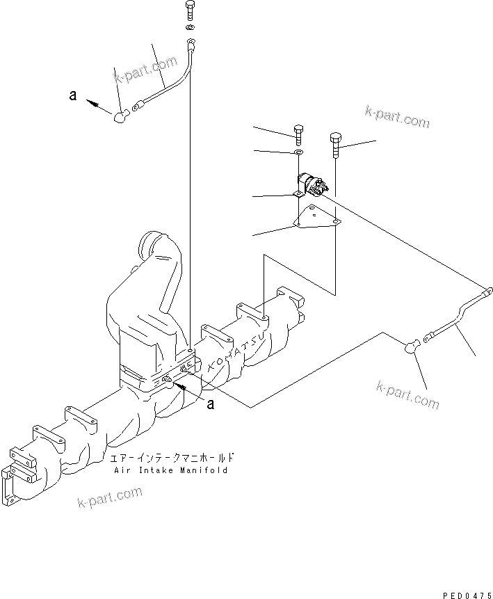Komatsu parts book diagram for S6D125E-2J-6 S/N 60721-UP: HEATER SWITCH(#64848-)