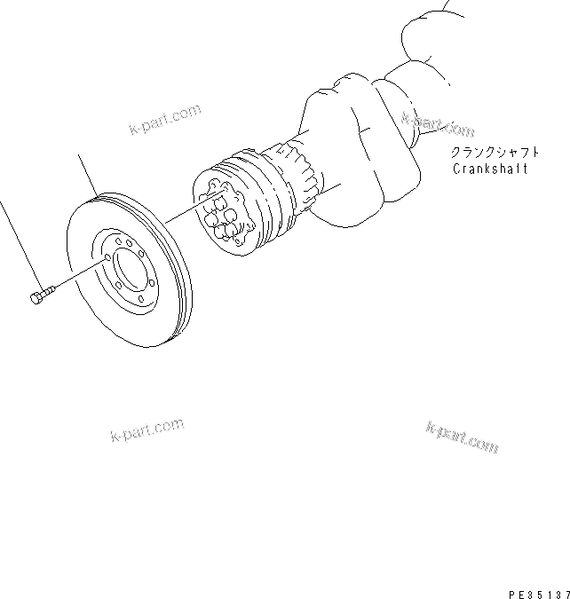 Komatsu parts book diagram for S6D125E-2J-6 S/N 60721-UP: DAMPER
