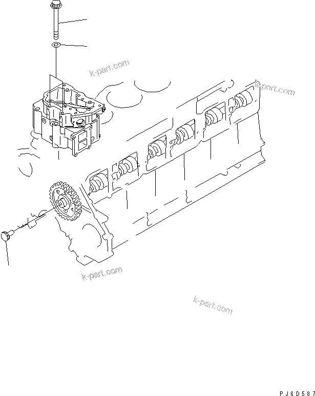 Komatsu parts book diagram for S6D125E-2J-6 S/N 60721-UP: TACHOMETER GEAR(#65905-)