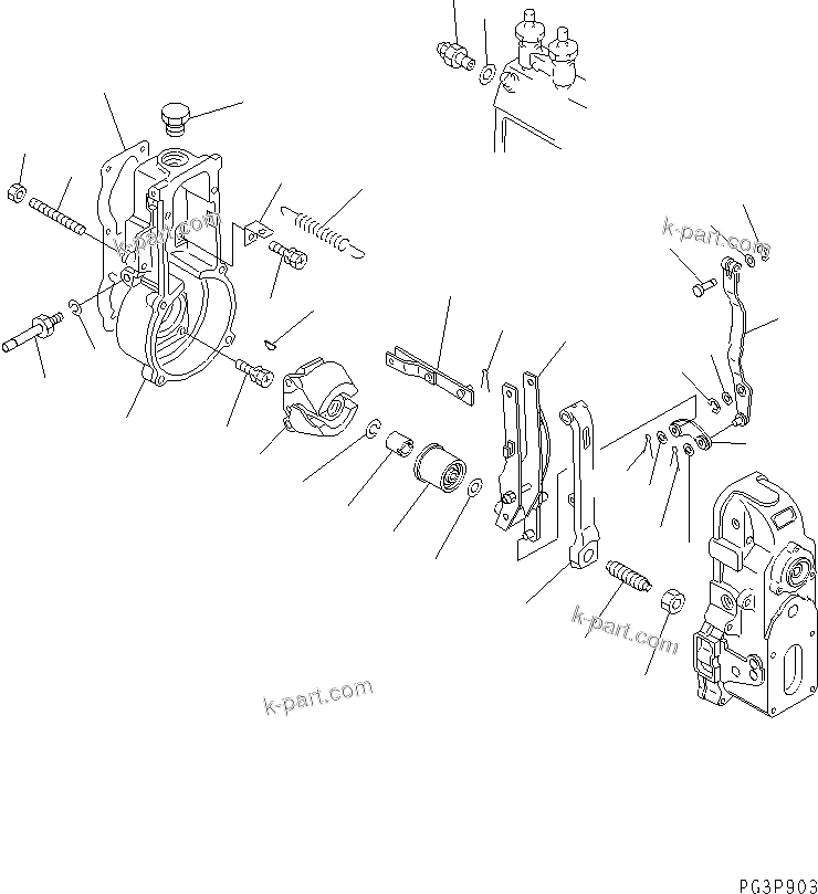 Komatsu parts book diagram for S6D125E-2J-6 S/N 60721-UP: FUEL INJECTION PUMP (GOVERNOR) (1/2) (INNER PARTS)(#66973-)