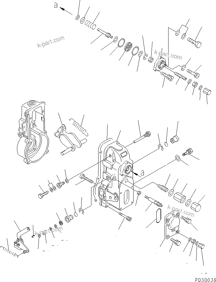 Komatsu parts book diagram for S6D125E-2J-6 S/N 60721-UP: FUEL INJECTION PUMP (GOVERNOR) (2/2) (INNER PARTS)(#66973-)