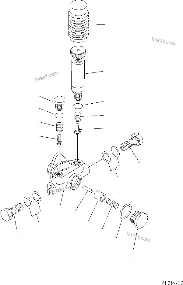 Komatsu parts book diagram for S6D125E-2J-6 S/N 60721-UP: FUEL INJECTION PUMP (FEED PUMP) (INNER PARTS)(#64848-66972)