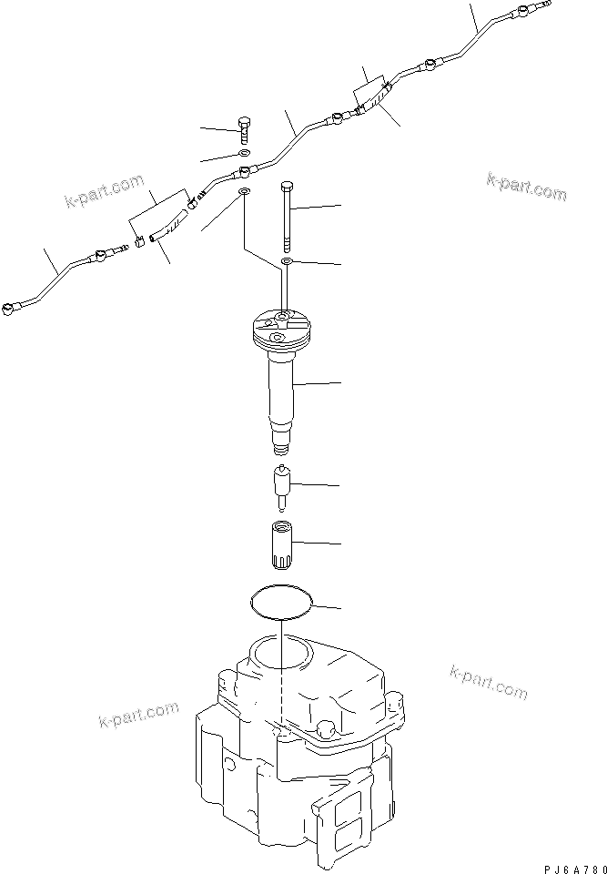 Komatsu parts book diagram for S6D125E-2J-6 S/N 60721-UP: INJECTION NOZZLE(#81173-)