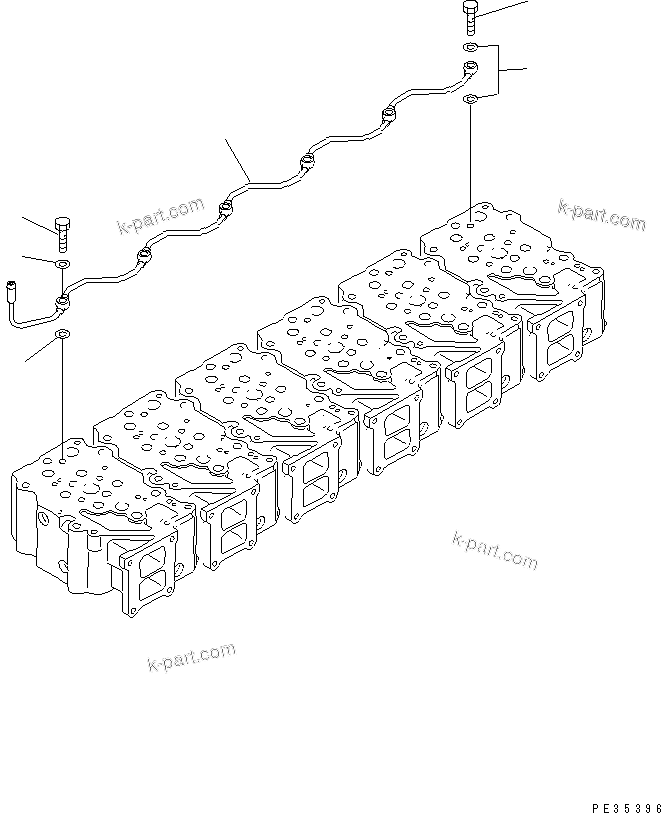 Komatsu parts book diagram for S6D125E-2J-6 S/N 60721-UP: AIR VENT(#64848-75197)