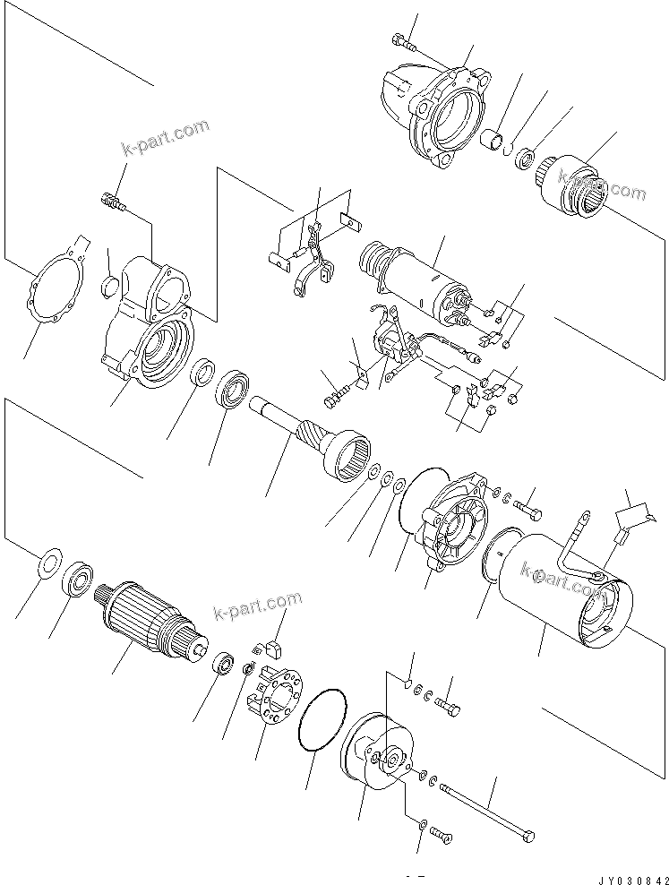 Komatsu parts book diagram for S6D125E-2J-6 S/N 60721-UP: STARTING MOTOR (7.5KW) (INNER PARTS)(#116222-)